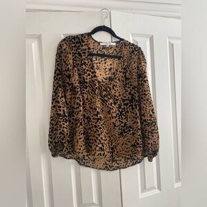 Lovers + Friends leopard v-neck top